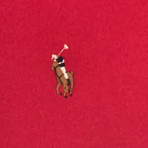 POLO SPORT RALPH LAUREN Unisex Lambswool LUXURY Scarf Solid Red Logo EUC - Picture 4 of 5